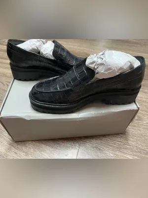 Everlane The Lug Loafer in Black Crocodile Size 6.5 thumbnail 5