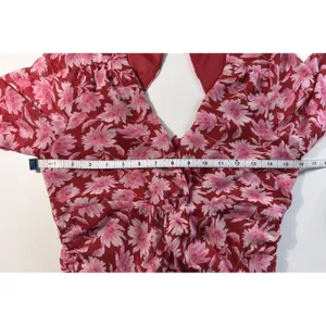 Julia Jordan Pink Floral Twist Front Cutout Back Mini Dress Pink‎ Red Size 2 thumbnail 4