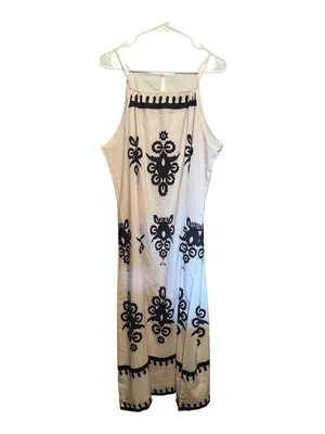 Source Unknown Chic Black‑on‑White Print Maxi XL EUC Formal Elegant thumbnail 2