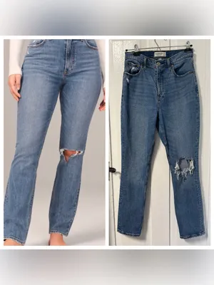 Abercrombie & Fitch Short Curve Love Ultra High Rise 90s slim straight Jeans 6 thumbnail 2