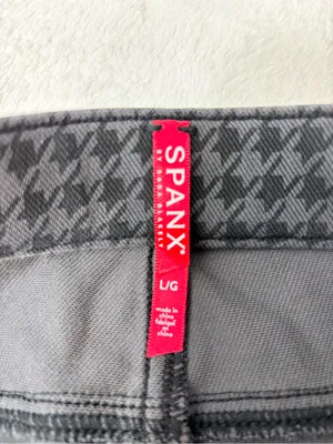 SPANX‎ Black & Gray Houndstooth Leggings Size L thumbnail 6