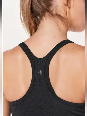 Lululemon Ebb to Street Tank Ribbed Black Size 10 thumbnail 3