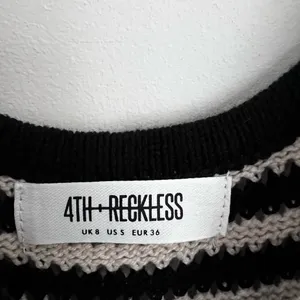 4th & Reckless Albi Knit Maxi Dress in Black and Cream Stripe crochet S thumbnail 6