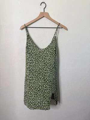 Reformation‎ Marlowe Mini Dress Green Womens Size M thumbnail 2