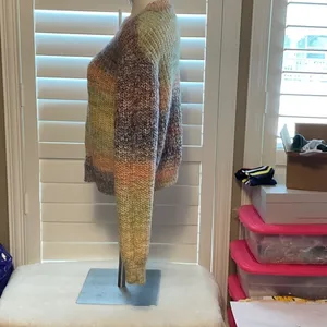 Miami Multicolor Knit Women's Sweater Red Size L thumbnail 4