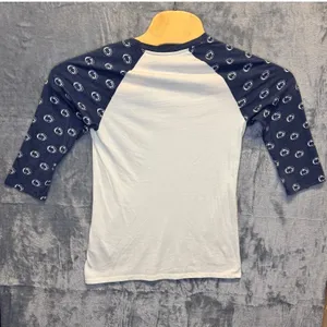 2055 | Nike Penn State Nittany Lions‎ Raglan 3/4 Sleeve Tee White Navy Womens S thumbnail 2