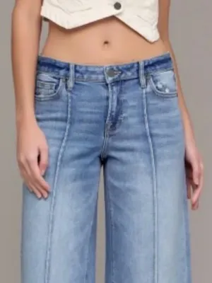 Hidden Noir Mid Rise Wide Leg Jeans Blue Size 26 NWT thumbnail 2