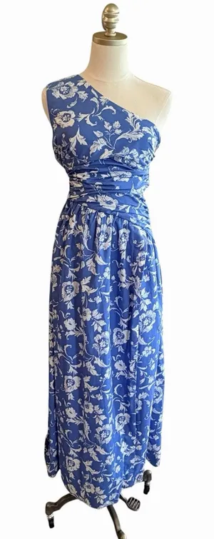 Abercrombie Fitch One Shoulder Floral Maxi Dress Size XS Coastal Bloggers Fave thumbnail 1