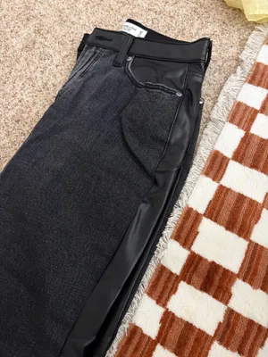 Abercrombie Black Denim/Leather Jeans thumbnail 6