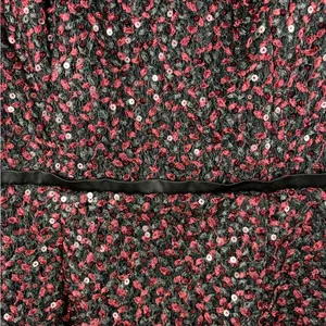 Carmen Marc Valvo Infusion 6 Red Black‎ Sequin Lace Bell Sleeve Dress NWT thumbnail 7