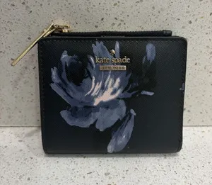 Kate Spade Cameron Street Wallet-Navy/Multi Small BLUE FLORAL EUC thumbnail 1