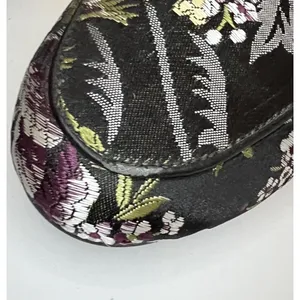 Steve‎ Madden Kaden Mules Women 7.5 Black Floral Brocade Faux Fur Lined KADE01S1 thumbnail 11