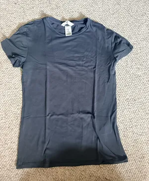 H&M Top Fitted Tshirt Dark Gray thumbnail 1