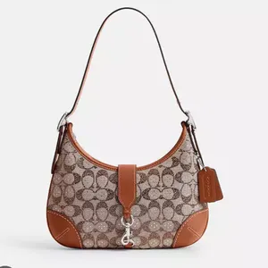 Coach Hamptons Hobo Bag In Crystal Signature Jacquard thumbnail 2