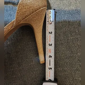 Gold Lavish heels measurements are pictured. thumbnail 6