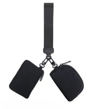 GlowByRose Black Wallet Keychain Set – Black Coin Pouch thumbnail 1