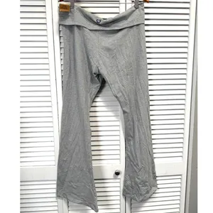 VICTORIA'S SECRET PINK COTTON FOLDOVER FLARE LEGGING PANTS Sz XXL HEATHER GRAY thumbnail 7