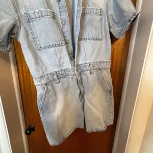 Hidden Los Angeles Womens Light Wash Denim Utility Romper HD8109-ML Blue Large thumbnail 9