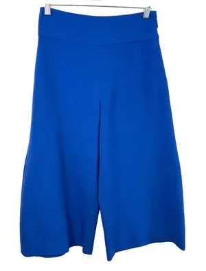 Artelier Nicole Miller Sz 6 Gaucho Pants Royal Blue Wide Culottes High Rise 1518 thumbnail 1