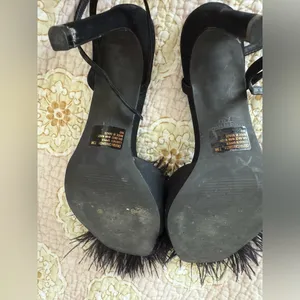 Steve Madden Crush Black Heels Feather thumbnail 3