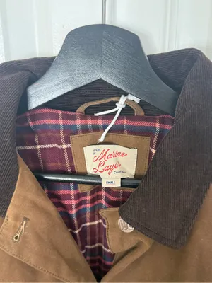 Marine Layer Riley Cotton Barn Jacket in Brown S thumbnail 8