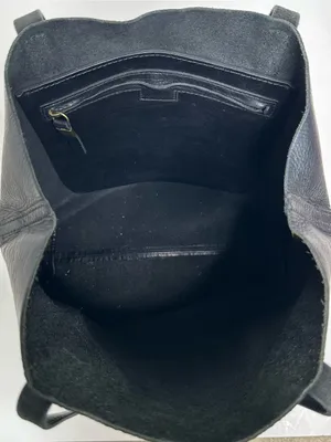 Madewell Black 100% Leather Transport Tote Bag Large 14x12 thumbnail 7