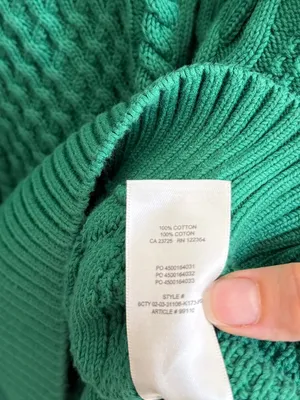 Aritzia Sunday Best Peggy Sweater Cable Knit V-Neck Size xxs xs small green thumbnail 6