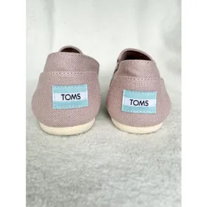 TOMS Woman’s Pink Canvas Slip On Flats Shoes Size 9.5 thumbnail 4