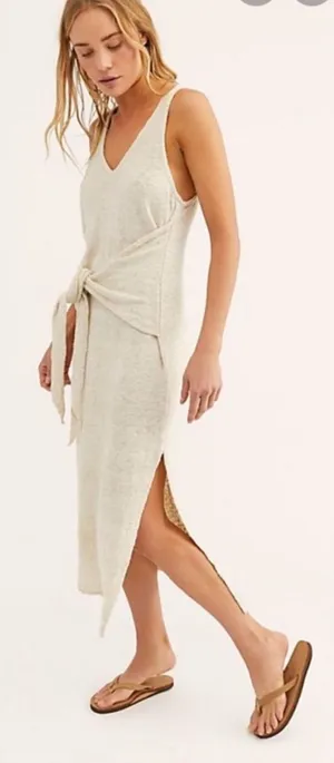 Free People FP Beach Knit Hamptons Maxi Dress Wrap Boho‎ Coastal S thumbnail 1