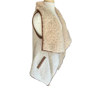 Anthro Love Tree Mushroomcore Vegan Faux Asymmetrical Leather Goblin Trim Vest S thumbnail 6