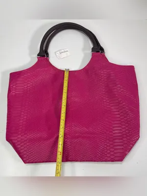 Neiman Marcus Large Pink Faux Snakeskin Tote Bag Eclectic NWT thumbnail 3