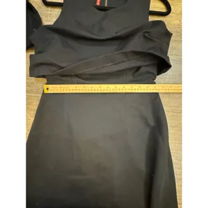 Spanx Ponte Overlay Fitted Midi in Classic Black Sleeveless Dress Size Medium thumbnail 8