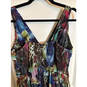 Vintage Lola P Y2K Floral Sleeveless Embellished Dress Size Large Boho Whimsy thumbnail 5