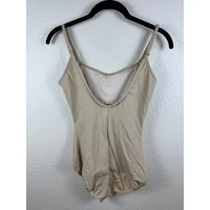 Capezio Bodysuit Leotard Camisole Women M Nude Stretch Minimalist Balletcore‎ thumbnail 4