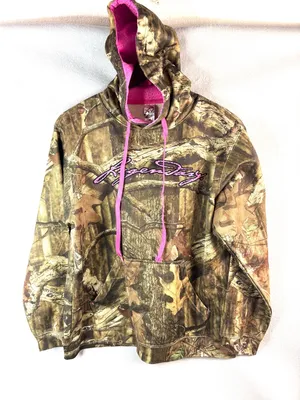 Legendary Whitetails L Gorpcore Camo Hoodie with Pink Lining and Drawstrings thumbnail 1
