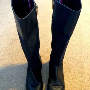 Tommy Hilfiger Black Mid Calf Zip Up Boots with Gold Hardware- Size 8 thumbnail 3