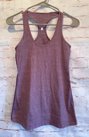 lululemon athletica Mauve Heather Racerback Tank small yoga gym pullover thumbnail 1
