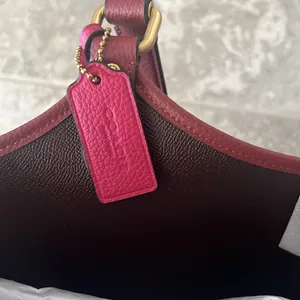 Coach Polished Pebble Leather Restored Day Tote in Brass/Brick Red, New +DustBag thumbnail 10