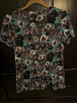 Express Teal, Gray and Black Short-Sleeve Patterned Tee thumbnail 3