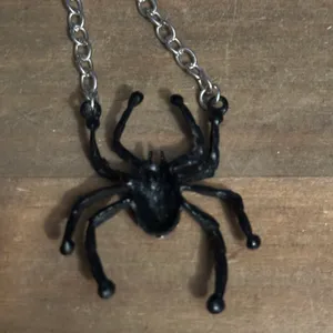 Rhinestone black spider necklace thumbnail 4