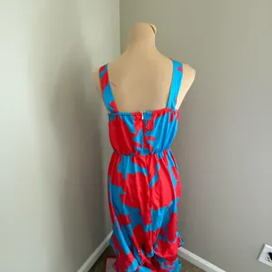 SHEIN Bright Blue and Red Cross-Back Maxi Dress thumbnail 2