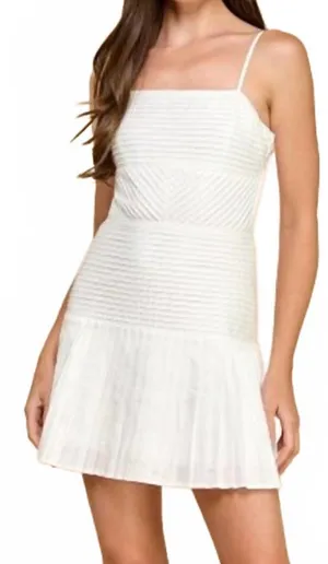 TCEC Everly Pintuck Pleast Mini Dress In White Women Size L thumbnail 1