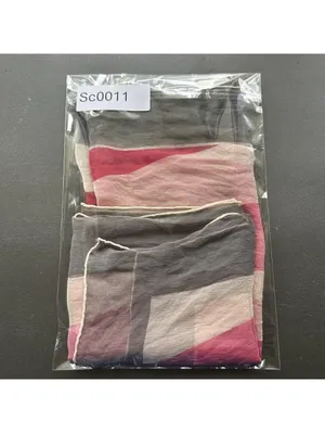 Vintage 70's Vera Neumann Vintage Pink, White, and Gray Striped Scarf thumbnail 13