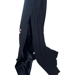 Mango Black Asymmetric Bow Maxi Dress With Slit Xs New $129.99 #758 thumbnail 8