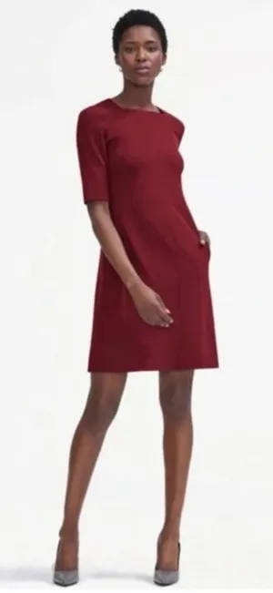 M.M.LaFleur Emily Square Neck A-Line Work Dress Brick Red NWT Size 0 thumbnail 1