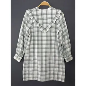 Madewell Shirt Dress Size Small Plaid Ruffle Long Sleeve Button Down Western thumbnail 8
