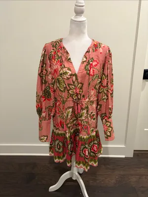 Farm Rio Aura Pink Mini Dress Sz M thumbnail 6