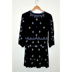 Womens Free People Whimsigoth Embroidered Dress Tunic V-Neck Snowflakes Size M thumbnail 4