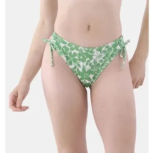 No Boundaries Womens Bikini Bottoms Size S Green Floral Cheeky High Leg Swim thumbnail 1