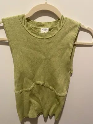 Abercrombie & Fitch Underbust Lime Green Corset Crewneck thumbnail 1